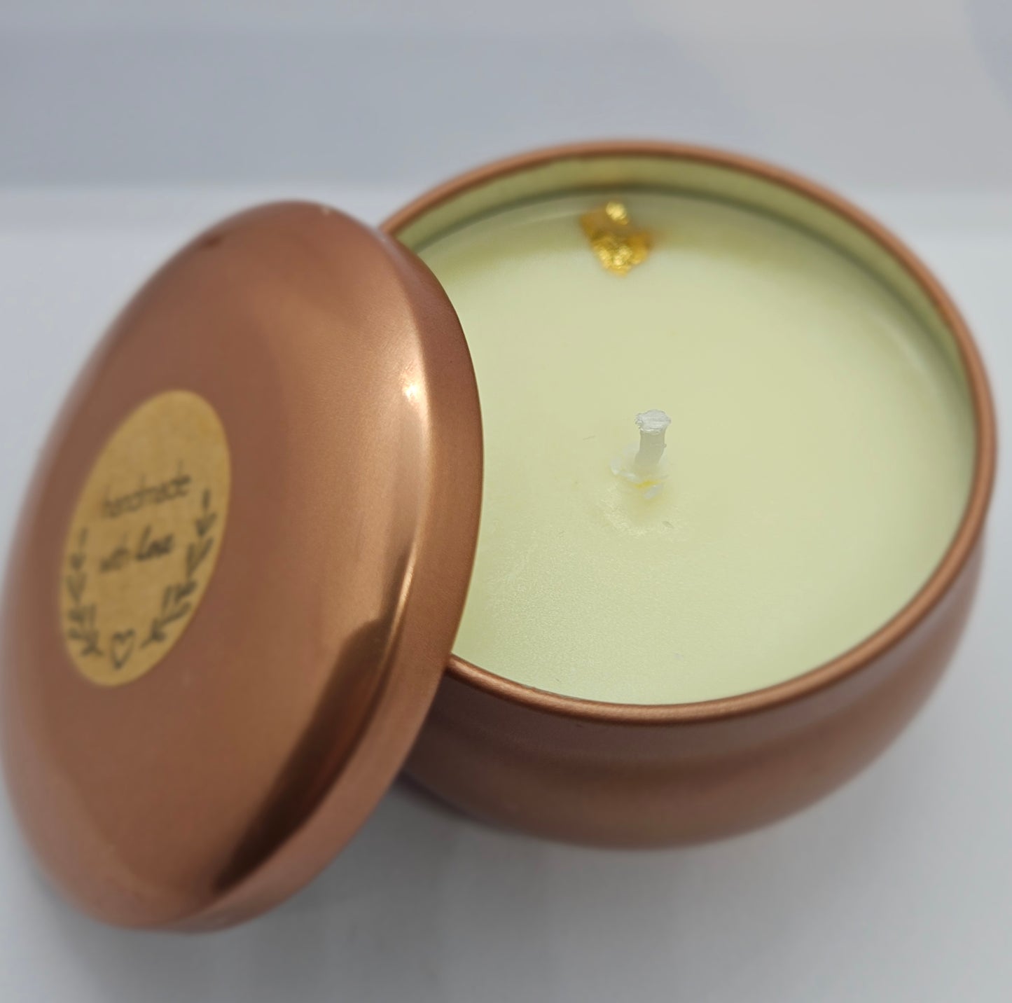 Bergamot Scented Soy Candle in Rose Gold Tin 80g