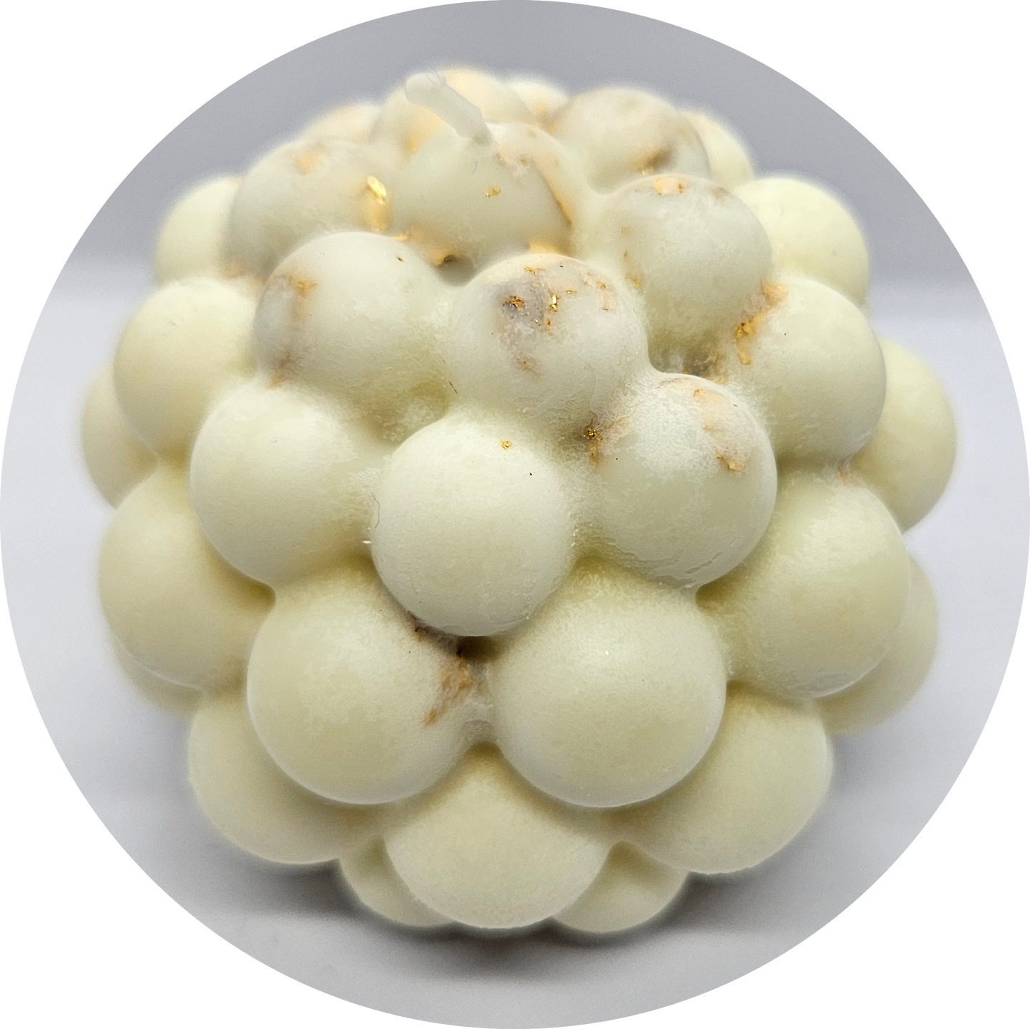 Bergamot Scented Bubble Ball Candle – Handcrafted Soy Wax with Gold Leaf 95g