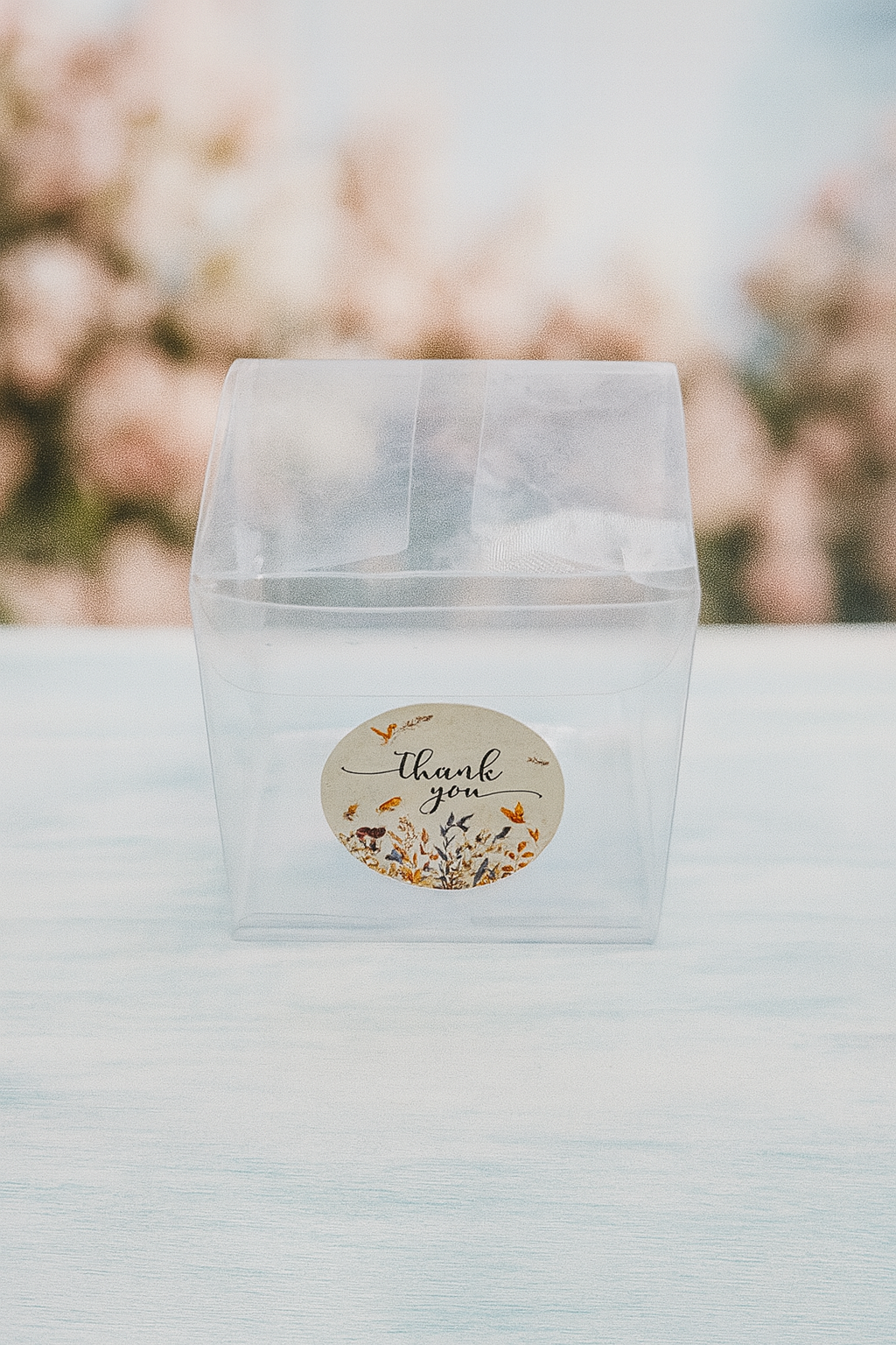 Clear Mini Gift Box F with “Thank You” Label