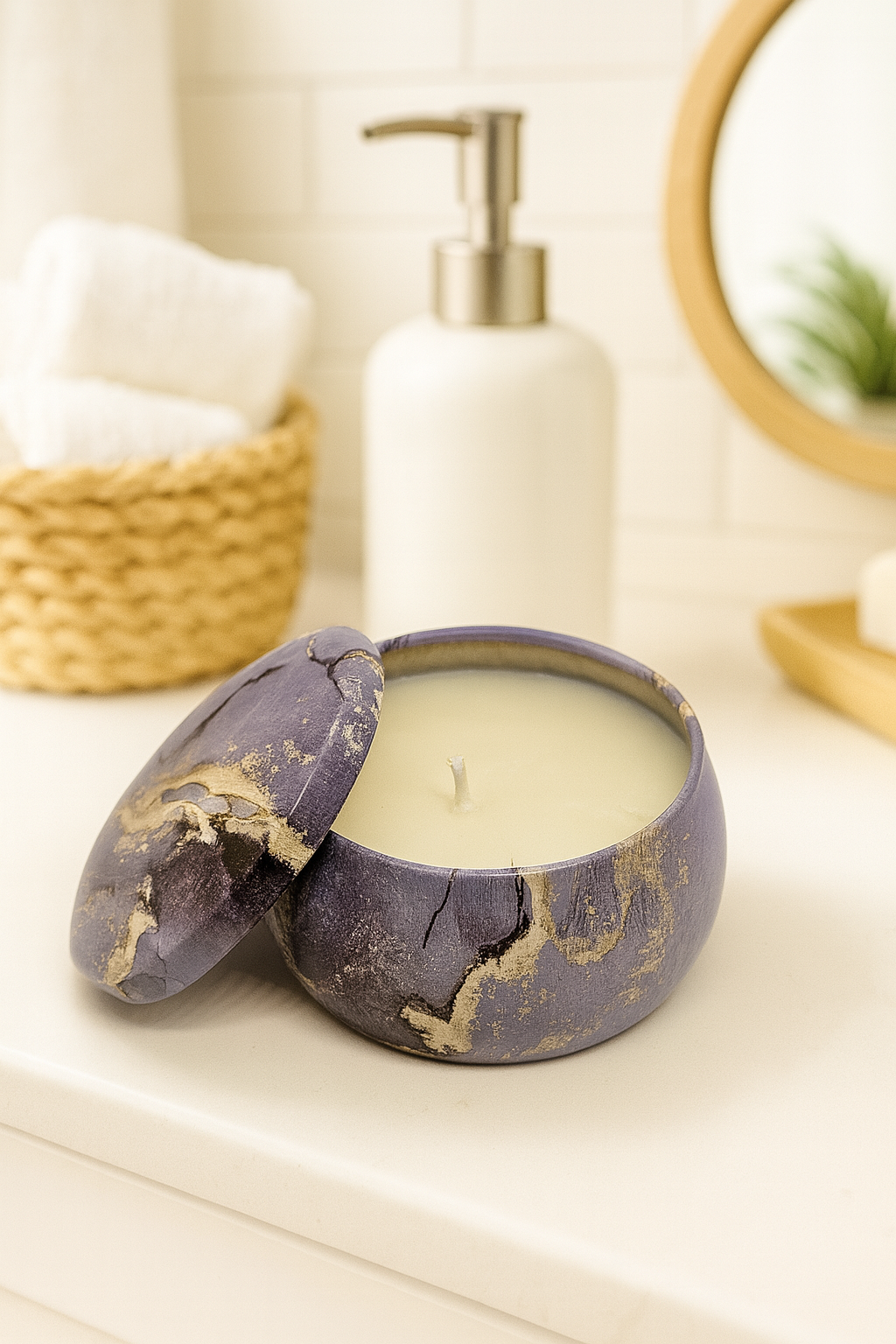 Amber Luxe Vanilla Scented Candle – 110g