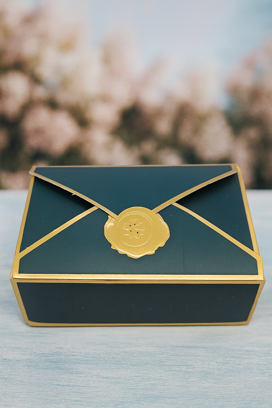 Elegant Envelope-Style Gift Box A – Green & Gold