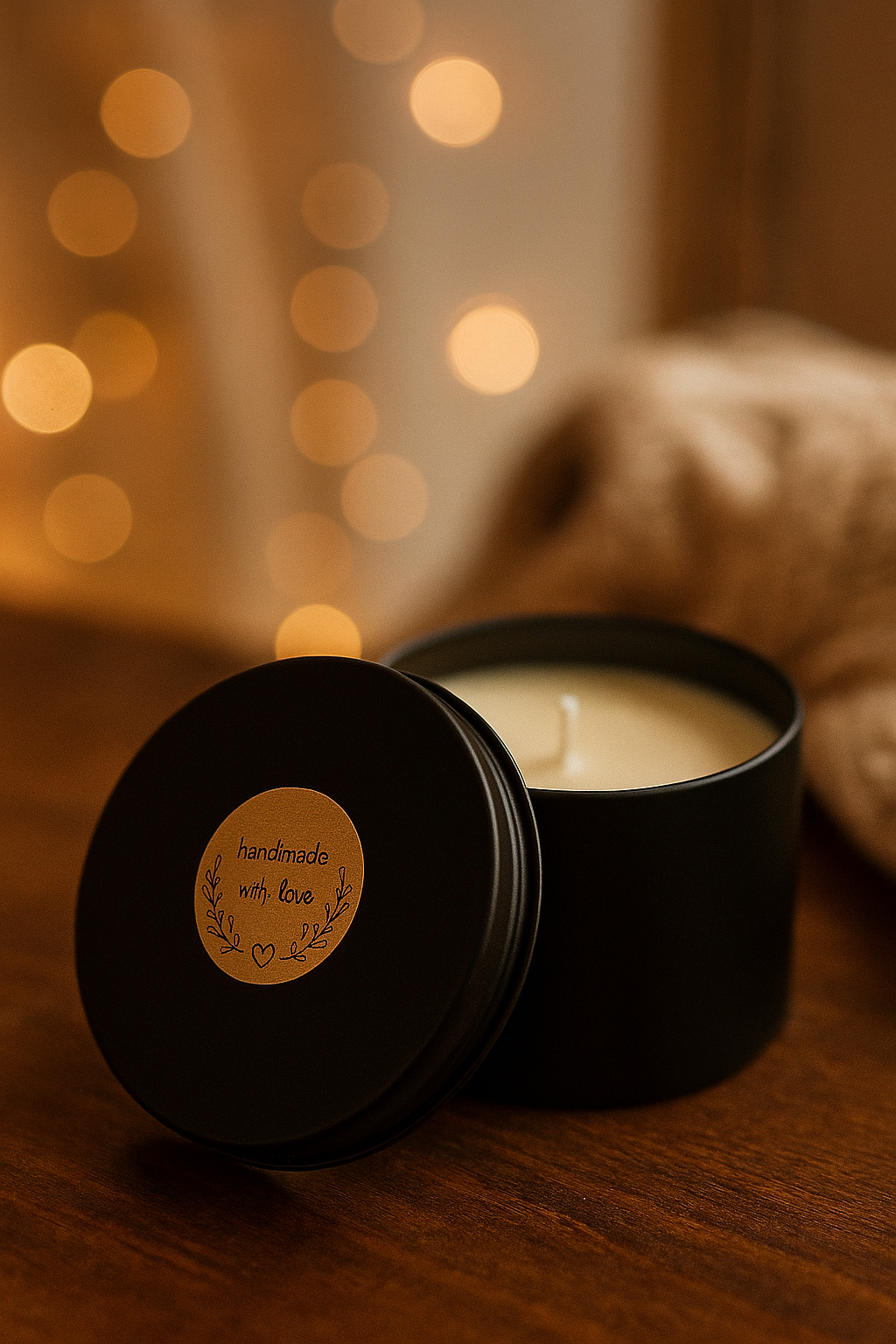Soothing Bergamot Scented Candle – Matte Black Tin 110g