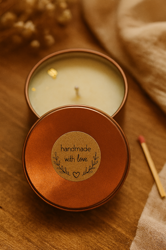 Bergamot Scented Soy Candle in Rose Gold Tin 50g