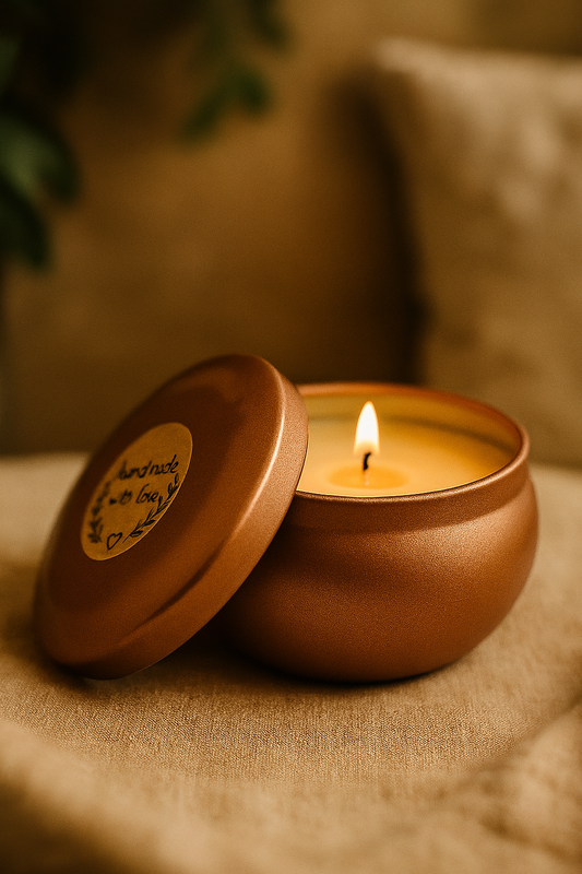 Bergamot Scented Soy Candle in Rose Gold Tin 80g